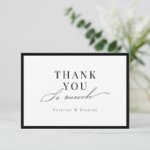 Sagegroene vintage lijst elegante script bedankkaart (Staand voorkant)