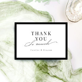 Sagegroene vintage lijst elegante script bedankkaart