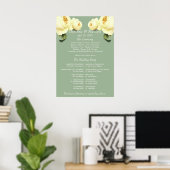 Sagegroene vintage trouwceremonieprogramma met Gel Poster (Thuiskantoor)