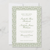Sagegroene Vintage Tuinbruiloft Save The Date (Voorkant)
