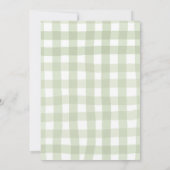 Sagegroene vreemde Gingham Golf Eerste Verjaardag Kaart (Achterkant)