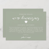 Sagegroene 'We downsizen' huwelijksupdate Aankondiging (Voorkant / Achterkant)