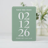 Sagegroene Whimsical Trouw Save the Date Kaart (Staand voorkant)
