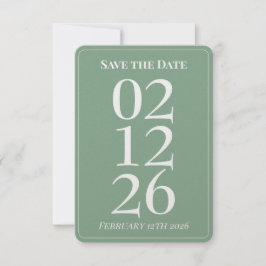 Sagegroene Whimsical Trouw Save the Date Kaart