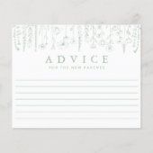 Sagegroene Wilde Bloem Baby Shower Advieskaart (Voorkant)
