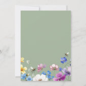 Sagegroene wilde bloem baby shower uitnodiging (Achterkant)