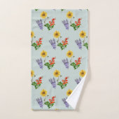 Sagegroene wilde bloem bloemstuk handdoekenset bad handdoek (Handdoek)