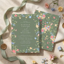 Sagegroene Wilde Bloem Boho Bruiloft