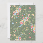 Sagegroene Wilde Bloem Boho Bruiloft Kaart (Achterkant)
