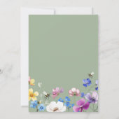 Sagegroene Wilde Bloem Bruidsdouche Verliefd Kaart (Achterkant)