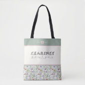 Sagegroene wilde bloem klarinet tas | Musicus (Voorkant)