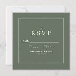 Sagegroene Wilde Bloem RSVP Kaart