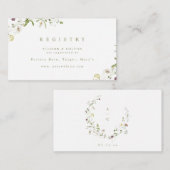 Sagegroene wilde bloem rustieke Boho bruidslijst Informatiekaartje (Voorkant / Achterkant)