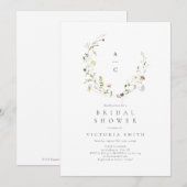 Sagegroene Wilde Bloem Rustieke Boho Bruiloftsborr Kaart (Voorkant / Achterkant)