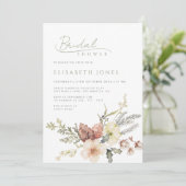 Sagegroene Winter Kerst Bloemrijke Bruidsaanduidin Kaart (Staand voorkant)