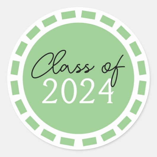 Sagegroene & Witte Filmstrook Afstudeerfeest Ronde Sticker (Voorkant)