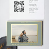 Sagegroene witte rand Goud bewaar onze datum Folie Uitnodiging