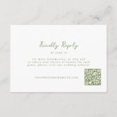 Sagegroene zeeschelpen QR-code online RSVP kaart (Achterkant)