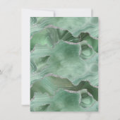 Sagegroene Zilveren Agate Baby Shower Uitnodiging (Achterkant)