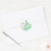 Sagegroene zilveren jurk Mis Quince Quinceañera Ronde Sticker (Envelop)