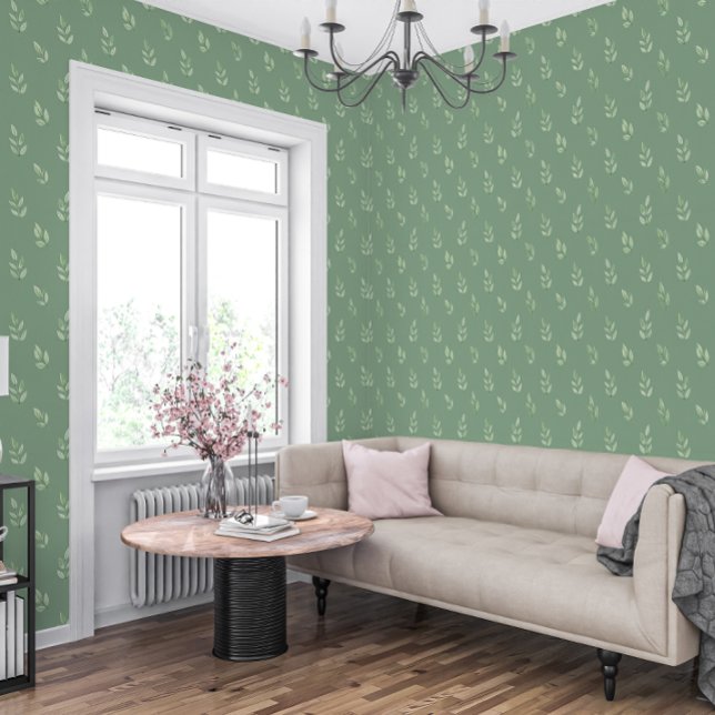 Sageleaf Serenity Watercolor Botanische Behang  (Bring the quiet beauty of nature indoors and create a retreat guests never want to leave.🌿✨🏡)