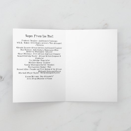 Sages van het Verleden Kaart (Binnen)