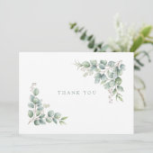 SageSimple Greenery Funeral Personalized Thank You Bedankkaart (Staand voorkant)