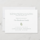 SageSimple Greenery Funeral Personalized Thank You Bedankkaart (Achterkant)