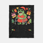 Sagging But Still Gagging Funny Christmas Frog Hol Fleece Deken (Voorkant)