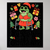 Sagging But Still Gagging Funny Christmas Frog Hol Poster (Voorkant)