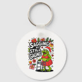 Sagging But Still Gagging Funny Christmas Frog Hol Sleutelhanger (Voorkant)