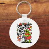 Sagging But Still Gagging Funny Christmas Frog Hol Sleutelhanger (Voorkant)