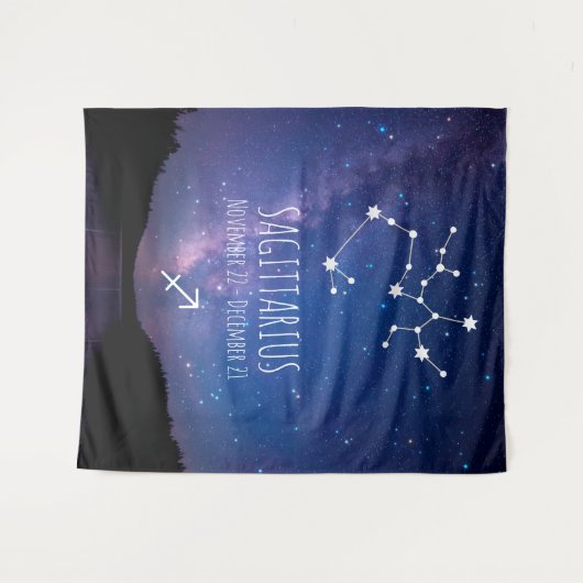 Saggitarius | Aangepaste astrologie Tapestry Wandkleed (Voorkant (horizontaal))