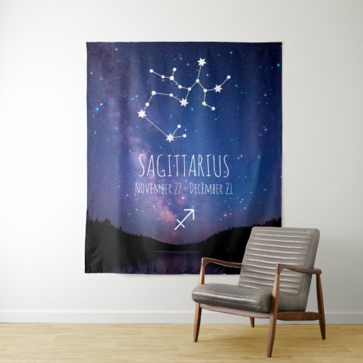 Saggitarius | Aangepaste astrologie Tapestry Wandkleed (In situ)