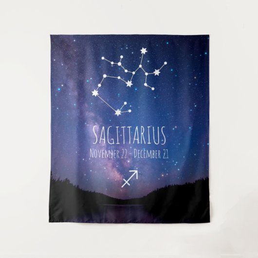 Saggitarius | Aangepaste astrologie Tapestry Wandkleed (Voorkant)