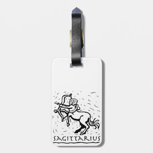 Saggitarius Birthday Year Astrological Zodiac Sign Bagagelabel (Achterkant verticaal)