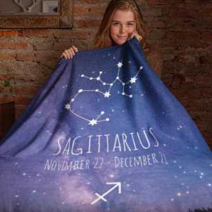 Saggitarius   Gepersonaliseerde zodiac-constellati Fleece Deken