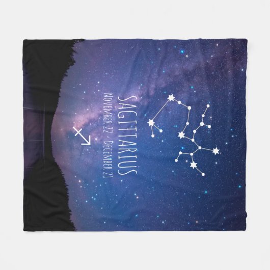 Saggitarius | Gepersonaliseerde zodiac-constellati Fleece Deken (Voorkant (Horizontaal))