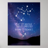 Saggitarius | Gepersonaliseerde zodiac-constellati Poster (Voorkant)