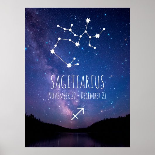 Saggitarius | Gepersonaliseerde zodiac-constellati Poster (Voorkant)