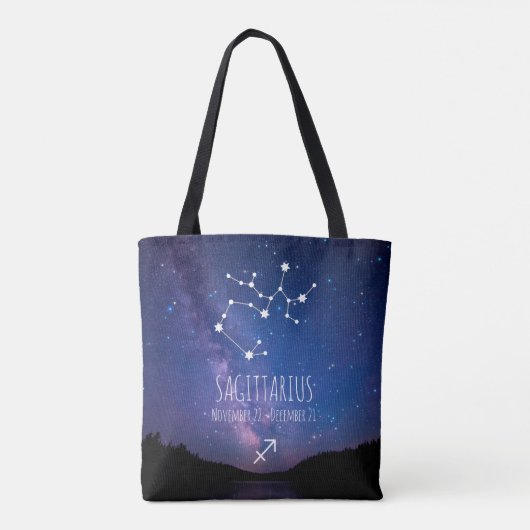 Saggitarius | Gepersonaliseerde zodiac-constellati Tote Bag (Achterkant)