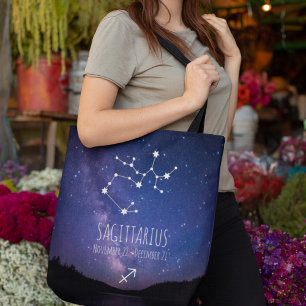 Saggitarius   Gepersonaliseerde zodiac-constellati Tote Bag