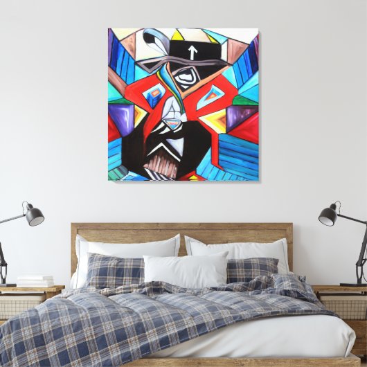 Saginaw Grant Cubism Picasso Inspired Painting Canvas Afdruk (Insitu (Slaapkamer))