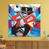 Saginaw Grant Cubism Picasso Inspired Painting Canvas Afdruk (Insitu (Woonkamer))