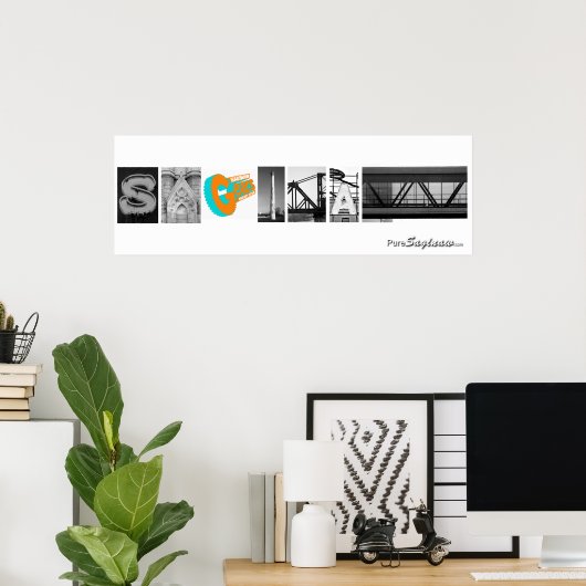 Saginaw Letters Poster (Thuiskantoor)
