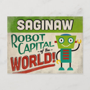 Saginaw Michigan Robot - Funny  Briefkaart