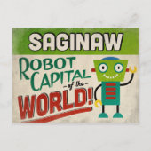 Saginaw Michigan Robot - Funny  Briefkaart (Voorkant)