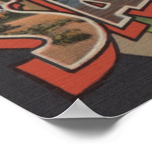 Saginaw, Michigan - Scenes met grote letters Poster (Hoek)