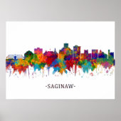 Saginaw Michigan Skyline Poster (Voorkant)