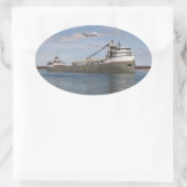Saginaw-sticker Ovale Sticker (Tas)